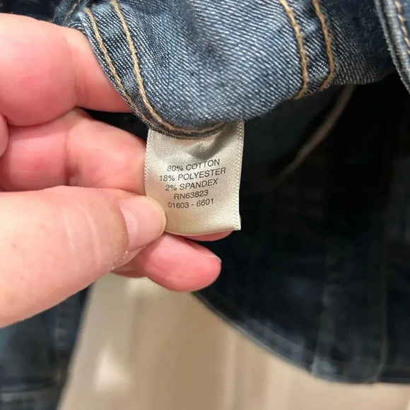 Christopher & Banks Blue Denim Jean Jacket w Stretch size Small - Picture 8 of 8